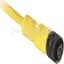 Cordset, AC Micro, Female, Right Angle, 3 Pin, PVC, Yellow, AC Micro Male, 2m