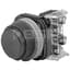 Push Button, Booted Flush Head, Black, 1NO Contacts, 30mm