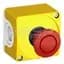 Emergency Stop Control Station, 2 N.C., Yellow/Light Gray, Pull Release Mushroom Head