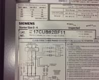 Siemens 17CUB92BF11 Siemens 17CUB92BF11