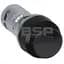 22mm Assembled Pushbutton, Extended, Black, Compact