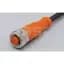 Cable, Connector, M12, Orange, Viton Seal, Black, 5-wire, Straight
