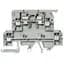 Terminal Block, 10A Fused, 20A, 300V AC/DC, 2 Level, Gray, 4mm