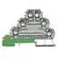 Terminal Block, 10A, 300V AC/DC, 3 Level, Ground Point, Gray, 2.5mm