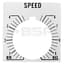 Legend Plate, Standard, 30mm, Gray w/Black Text "SPEED"