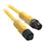 Cordset, DC Micro M12, 4 Pin, Right Angle, Female, 2m, Yellow