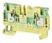 Terminal Block, Grounding, Yellow/Green, 6.1mm, 600VAC/DC, 26-10AWG