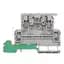 Terminal Block, Triple Deck, 25A, 4mm, Fused, Gray, 10-36VAC/DC