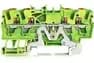 2204-1407, 4-Conductor, Ground Terminal Block, 2.5 mm², DIN-Rail Mount, Green/Yellow