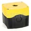 Enclosure, 1 Hole, Plastic, Dual Circuit, Yellow, PG Conduit Knocko