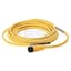 DC Micro (M12), Female, Straight, 4-Pin, PVC Cable, Yellow, Unshiel