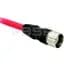 Patchcord: DC Micro (M12), Female, Straight, 4-Pin, PVC Cable, Red, Unshielded, 20m, 18AWG