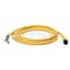 Patchcord: DC Micro (M12), Female, Straight, 4-Pin, PVC Cable, Yell