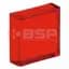 800B 16 mm Push-Button Red Sq Lens Cap - Square
