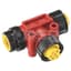 T-Port, Control Power, E-Stop Out, 600V, 10A, Red, 6 Pin